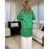 Chemise en popeline avec poche en strass