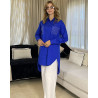 Chemise en popeline avec poche en strass