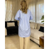 Chemise en popeline avec poche en simili cuir