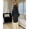 Chemise en popeline avec poche en simili cuir