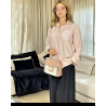 Chemise en lin avec poche en dentelle