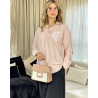 Chemise en lin avec poche en dentelle