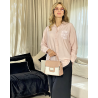 Chemise en lin avec poche en dentelle