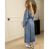 Chemise robe en jeans