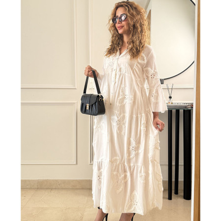 Chemise robe brodée