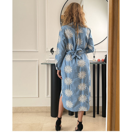 Chemise robe brodé