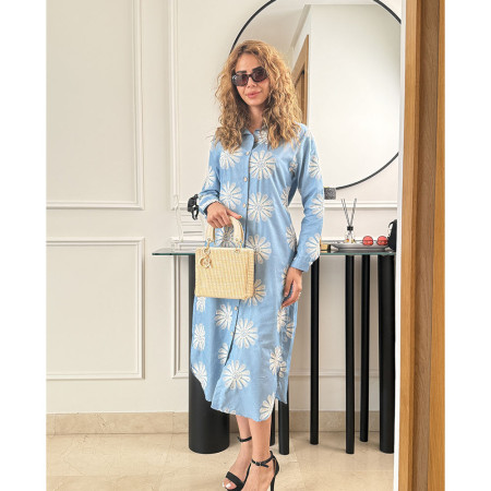 Chemise robe brodé