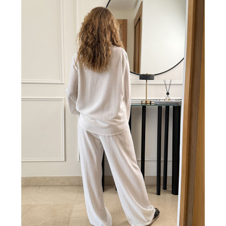 Ensemble en lin avec poche brodé