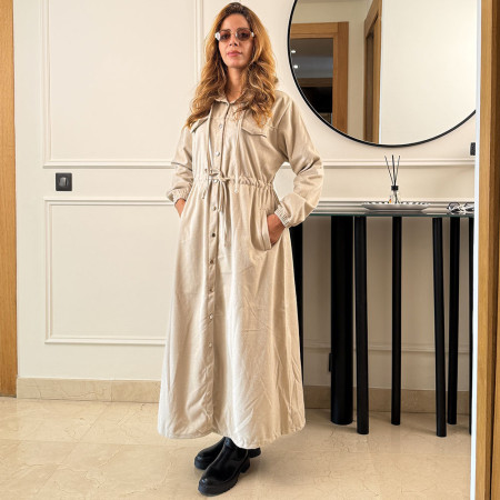 Robe en cachemire à capuche