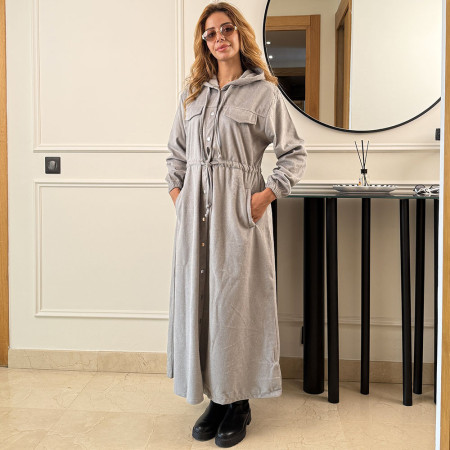 Robe en cachemire à capuche