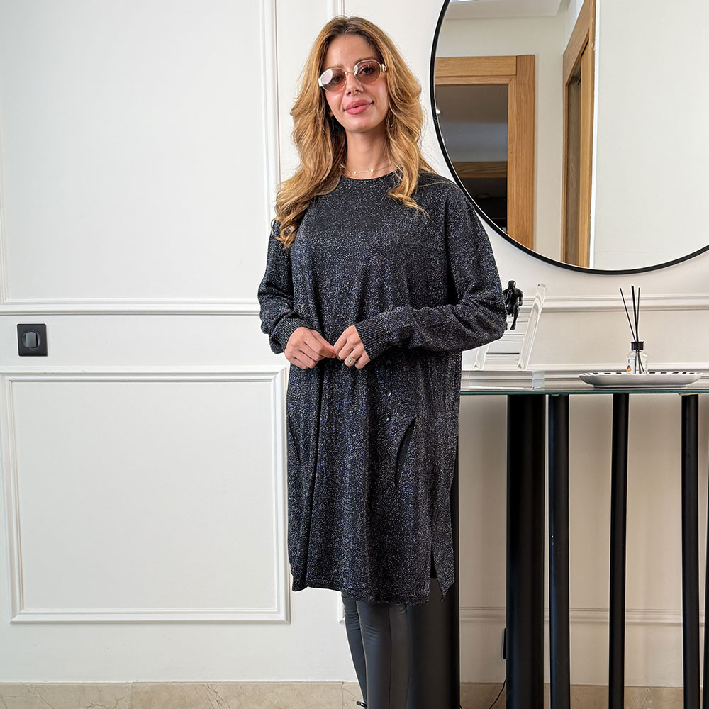 Pull long en maille fine