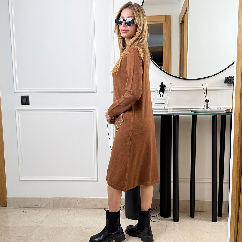 Pull robe en maille fine