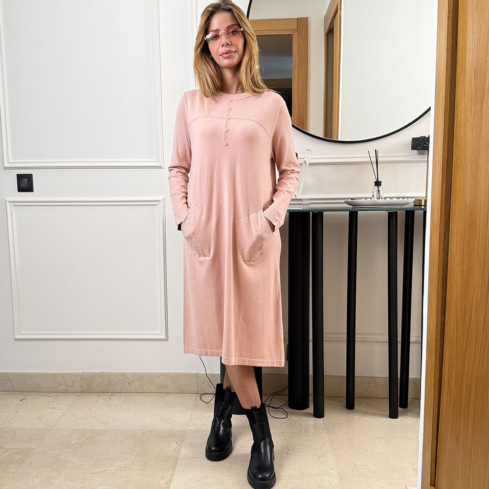 Pull robe en maille fine