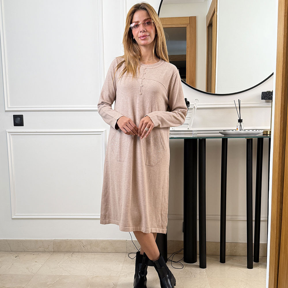 Pull robe en maille fine