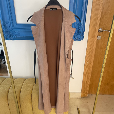 Gilet en daim avec ceinture