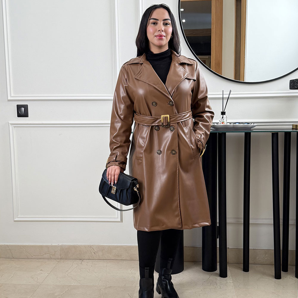 Trench en simili cuir