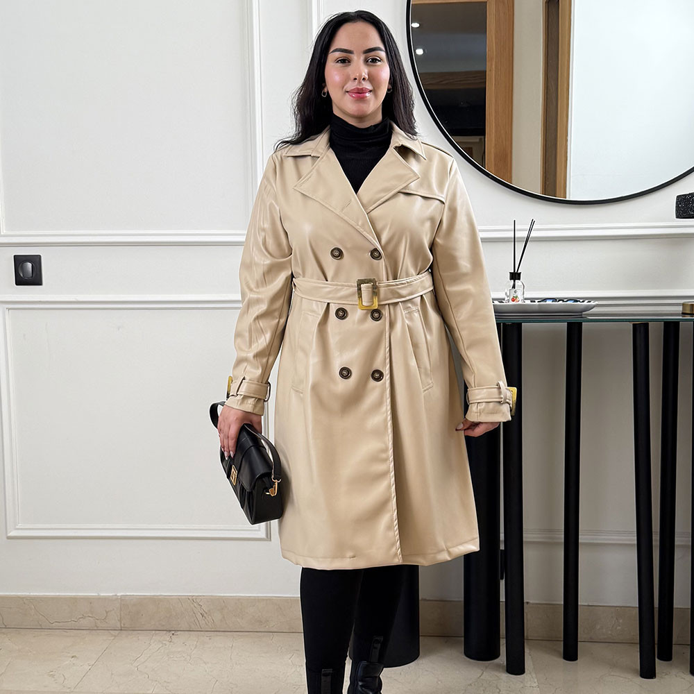 Trench en simili cuir