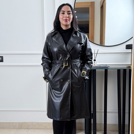 Trench en simili cuir