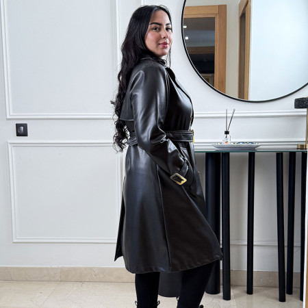 Trench en simili cuir