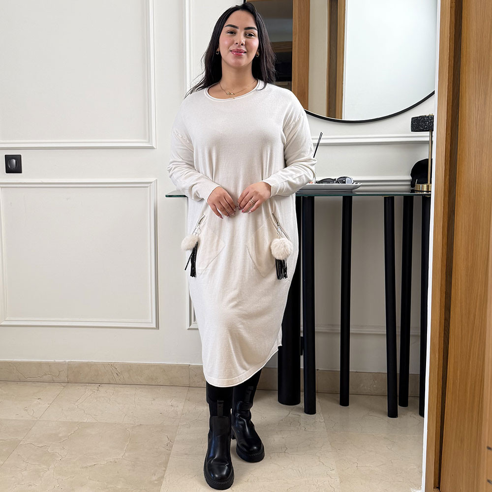 Pull robe en maille fine