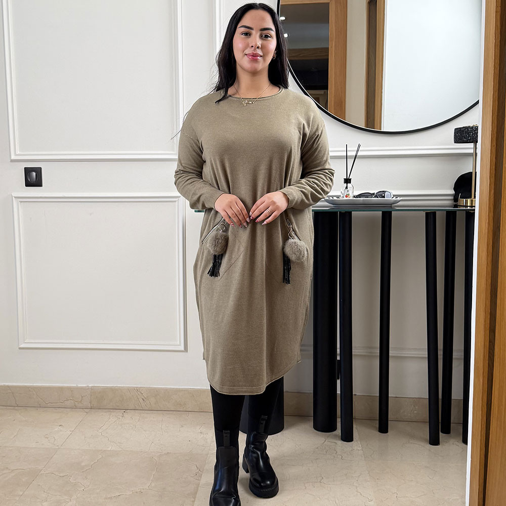 Pull robe en maille fine