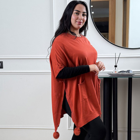 Poncho en maille fine