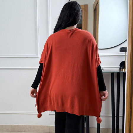 Poncho en maille fine