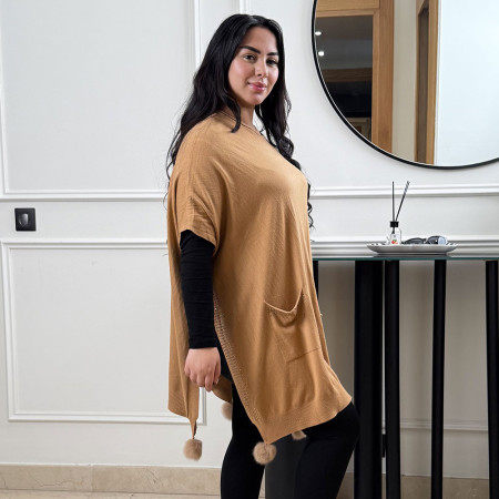 Poncho en maille fine