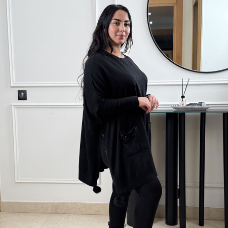 Poncho en maille fine