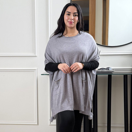 Poncho en maille fine