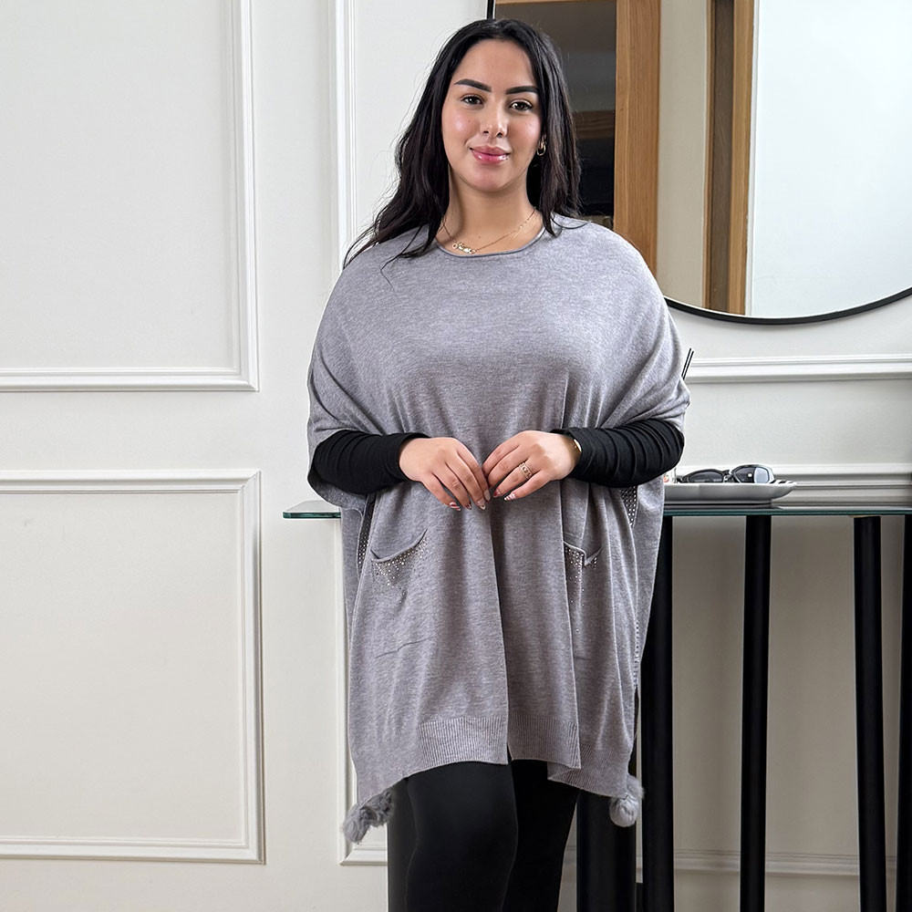 Poncho en maille fine