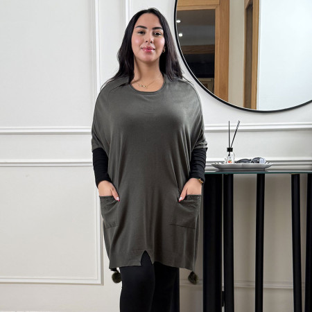 Poncho en maille fine