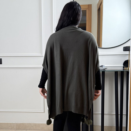 Poncho en maille fine