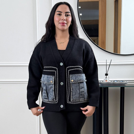 Veste en maille et jeans