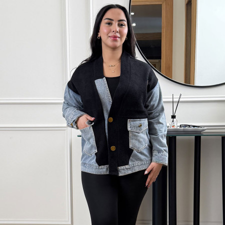 Veste en maille et jeans