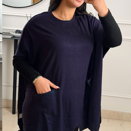 Poncho en maille fine