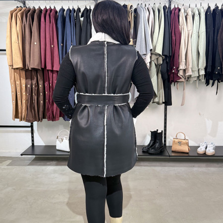 Gilet en simili cuir