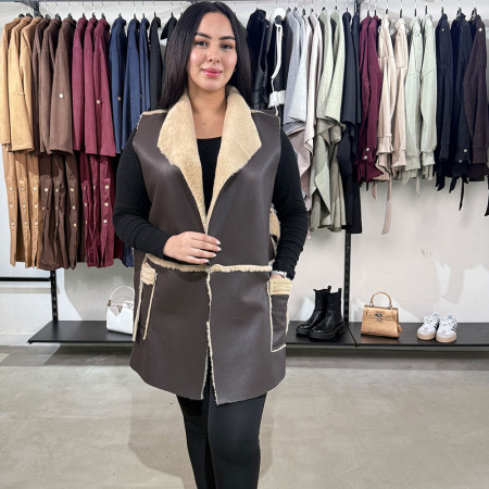 Gilet en simili cuir