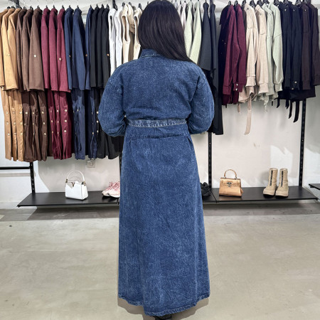 Chemise robe en jeans