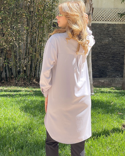 Chemise longue en crepe de soie
