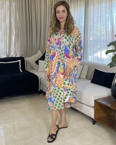 Chemise longue en crepe de soie