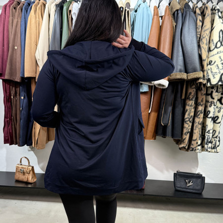 Haut de survêtement imprimé carreau avec capuche