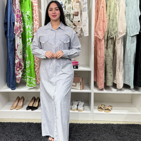 Chemise robe rayée