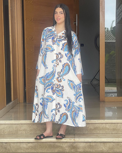 Chemise robe en lin