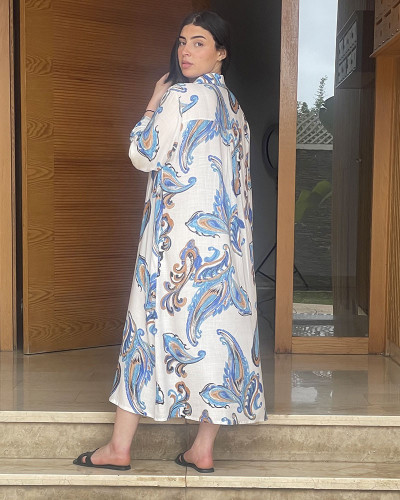 Chemise robe en lin