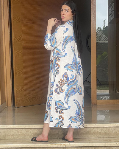 Chemise robe en lin