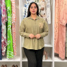Chemise en lin avec poche en dentelle