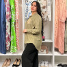 Chemise en lin avec poche en dentelle