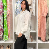 Chemise en lin avec poche en dentelle