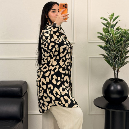 Chemise longue en crepe